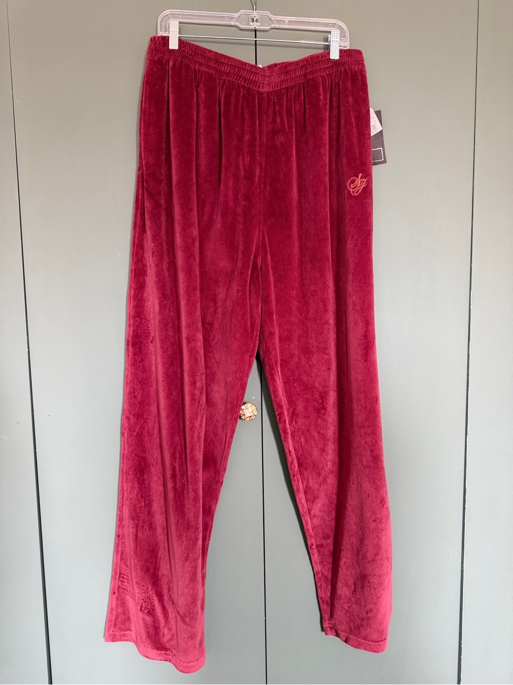 Nwt Y2k Sean John velour red wine pants size XL